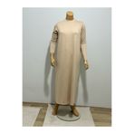 FFK TESETTÜR GİYİM Uzun İçlik Elbise 135 cm Uzun Kollu Bisiklet Yakalı Astar Kaliteli Penye Kumaştan BEJ
