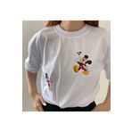 FGO GYM Mickey Mouse Baskılı Bisiklet Yaka Pamuklu Oversize Boyfriend T-shirt