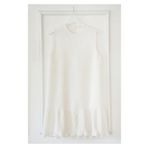 fh fashionhere Kadın Tesettür Kolsuz Ekru Piliseli Içlik Gömlek Tunik Bluz Pliseli Pileli