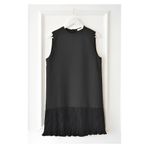 fh fashionhere Kadın Tesettür Kolsuz Siyah Piliseli Içlik Gömlek Tunik Bluz Pliseli Pileli