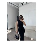 fh fashionhere Kolsuz Uzun Likralı Elbise - Siyah