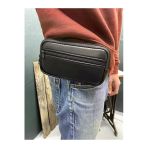 FHD BAGS %100 Gerçek Doğal Deri 2 Fermuarlı Kemer Çantası Ve Bel Çantası