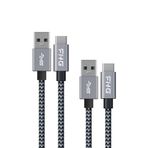 FHG 3.3FT USB 3.0 - USB C Kablosu 2 Paket, 2 saniyede 1 GB'lık Yüksek Hızlı Aktarım, 35 dakika içinde% 20'den%80'e Hızlı Şarj, Sağlam Naylon Örgülü USB Veri Kablosu, iPhone 15/Galaxy/Mac/Win ile