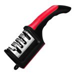 FHIDO Bıçak ve makas bileyici, profesyonel bıçak bileyici, kaymaz taban, hızlı bileme makinesi, mutfak gereçleri, bileme makinesi 3 aşamalı – Knife sharpener – Manuel (kırmızı ve siyah)