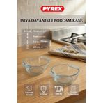 Fhilli Pyrex - 2'li Isıya Dayanıklı Borcam Kase Çizilmez Sufle Güveç Fırın Kabı 300 ml Yuvarlak