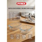Fhilli Pyrex - 2'li Isıya Dayanıklı Borcam Kase Çizilmez Sufle Güveç Fırın Kabı 400 ml Dikdörtgen