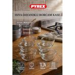 Fhilli Pyrex - 6'lı Isıya Dayanıklı Borcam Kase Çizilmez Sufle Güveç Fırın Kabı 300 ml Yuvarlak