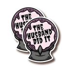 FHJ The Husband Did It - Crystal Ball Magic Cadılar Bayramı Ürkütücü Temalı - Üstün Kalite Vinil Tampon Çıkartmaları 2'li Paket | En Geniş Tarafta 5 İnç | ABD'de Üretilmiştir - 438