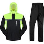 FHJMT Yansıtıcı Çift Katmanlı Bölünmüş Yağmurluk Yağmur Pantolonu Bölünmüş Takım Elbise Fırtına Önleyici Sürme (Yurt Dışından) - L - 4XL - Beyaz - Kırmızı - Siyah