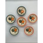 Fi Hediyelik Yeşil Turuncu Bodrum Mandalina Desenli Seramik Kase Reçellik Çerezlik Lokumluk 6’lı Set