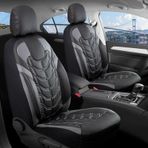 Fiat Albea Lüx Deri Oto Koltuk Kılıfı Ön Arka Takım Set Classy SİYAH GRİ