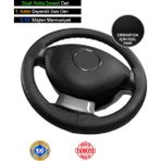 Fiat Albea Ozel Super Deri Direksiyon Kilifi, Siyah Nokta Desenli Ozel Super Deri Model