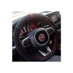 Fiat Doblo 2010> Direksiyon Kılıfı Dikmeli Alkantara-karbon Kırmızı Yüzüklü