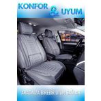 Fiat Doblo Combi Mix 2+1 Parçalı Lüx Deri Oto Koltuk Kılıfı Ön Arka Takım Royal FÜME