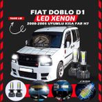 Fiat Doblo D1 2000-2005 Kısa Far Uyumlu Şimşek Etkili Led Xenon Pro Series H7