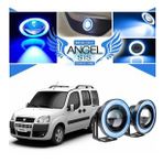 Fiat Doblo D1 Uyumlu, Universal Mercekli Led Angel Sis Farı, 76mm Buz Mavi Renk