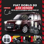Fiat Doblo D3 2006-2012 Uzun Far Uyumlu Şimşek Etkili Led Xenon Premium Series H7