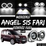 Fiat Doblo D3 2010-2015 Uyumlu Üniversal Mercekli Angel Sis Farı Metal Su Geçirmez 76 Mm Beyaz Halkalı Gündüz Farı Angel Eyes 2 Adet