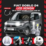 Fiat Doblo D4 2015-2023 Kısa Far Uyumlu Şimşek Etkili Led Xenon Performance Series H7