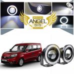 Fiat Doblo D4 Uyumlu, Universal Mercekli Led Angel Sis Farı, 76mm Beyaz Renk