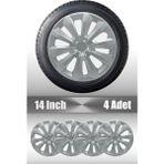 Fiat Doblo Fiorino 14" Inç Uyumlu 4 Adet 1 Takım Gri Kırılmaz Esnek Jant Kapağı 019 - Universal