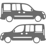 Fiat Doblo Gölge Sticker - Doblo Sticker - Sağ Sol Set - Oto Sticker - Araba Sticker - 50cm X 20cm - Gri