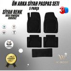 Fiat Doblo Panelvan (2 Parça) 2004 Model Uyumlu Siyah Premium Oto Paspas Seti - Renkli
