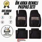 FİAT DOBLO PANELVAN (2 PARÇA) 2014 MODEL UYUMLU SİYAH- GRİ KROM RENK PREMİUM OTO PASPAS SETİ