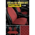 Fiat Doblo Panelvan 2001 - 2009 Terletmez Kaymaz Keten Oto Minder Kılıf Komple Set (7 Parça) Kırmızı