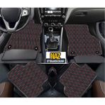 Fiat Doblo Panelvan 2001 - 2009 Uyumlu Kırmızı Dikişli Siyah Deri Paspas - Çok Renkli