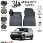 Fiat Doblo Panelvan 2024 Model Tam Uyumlu Kokusuz 3D Havuzlu Paspas - Siyah