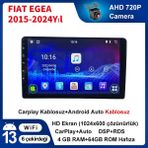 Fiat Egea 2015-2024 Yıl 4gb Ram+ 64GB Rom Hafıza Multimedya Android Sürüm 13 Kablosuz Carplay Navigasyon 9 Inç Ekran Çerçeveli ve Arka Görüş Kameralı