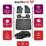 Fiat Egea Cross 2018 Model Ince Stepne Bagaj Havuzu+4d Araca Özel Havuzlu Paspas Takımıı Prqx - Siyah