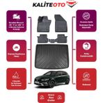 Fiat Egea Cross 2018 Model Tamir Kitli Bagaj Havuzu+4d Araca Özel Havuzlu Paspas Takımıı Prqx - Siyah