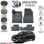 Fiat Egea Cross 2022 Uyumlu Model Tam Uyumlu Kokusuz 3D Havuzlu Paspas - Siyah