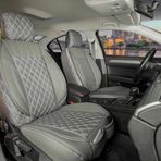 Fiat Egea Cross Lüx Yarı Deri Oto Koltuk Kılıfı Ön Arka Takım İSTANBUL SERİSİ FÜME