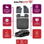 Fiat Egea Cross Wagon 2022 Model Üst Bagaj Havuzu+4d Araca Özel Havuzlu Paspas Takımıı Prqx - Siyah