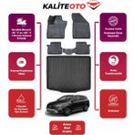 Fiat Egea Cross Wagon 2023 Model Alt Bagaj Havuzu+4d Araca Özel Havuzlu Paspas Takımıı Prqx - Siyah