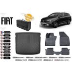Fiat Egea Cross Wagon 2024 Modeluyumlu Üst Bagaj Havuzu+4d Araca Özel Havuzlu Paspas Takımıı Rice - Siyah
