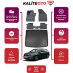 Fiat Egea Hatchback 2018 Model Tamir Kitli Bagaj Havuzu+4d Araca Özel Havuzlu Paspas Takımıı Prqx - Siyah