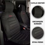 Fiat Egea İle Uyumlu Lüks Oto Koltuk Minderi Ortopedik 2 Li Set Siyah