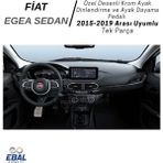 Fiat Egea Sedan (2015-2019) Uyumlu Özel Desenli Krom Ayak Dinlendirme ve Ayak Dayama Pedalı Paslanmaz Çelik - Gümüş