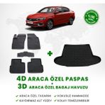 Fiat Egea Sedan 4D Havuzlu Paspas ve Bagaj Havuzu Seti - Siyah