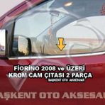 Fiat Fiorino 2008 Üzeri Paslanmaz Çelik 2 Parça Krom Cam Çıtası
