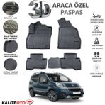 Fiat Fiorino 2016 Model Tam Uyumlu Kokusuz 3D Havuzlu Paspas - Siyah