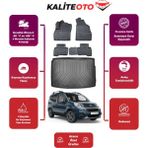 Fiat Fiorino 2017 Model Bagaj Havuzu+4d Araca Özel Havuzlu Paspas Takımıı Prqx - Siyah