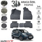 Fiat Fiorino 2017 Model Tam Uyumlu Kokusuz 3D Havuzlu Paspas - Siyah