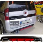Fiat Fiorino Difüzör Arka Tampon Eki 2 Egzoz Çıkışlı Kırmızı Lüx Tip