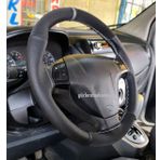 Fiat Fiorino Uyumlu Nubuk Dikmeli Direksiyon Kilifi Noktali-Alkantara Gri Yuzuklu,Gri Ipli
