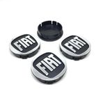 Fiat Kabartma Geçme Jant Göbeği Krom Siyah 4'Lü 60Mm-55Mm